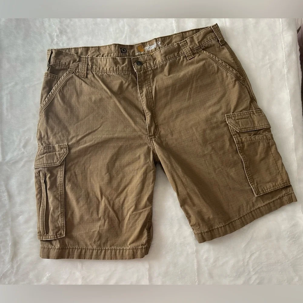 Carhartt Relaxed Fit Cargo Shorts Khaki Tan Size 42